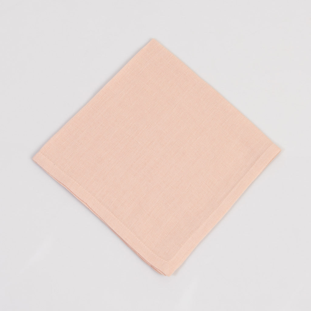 Blush cotton linen dinner napkins