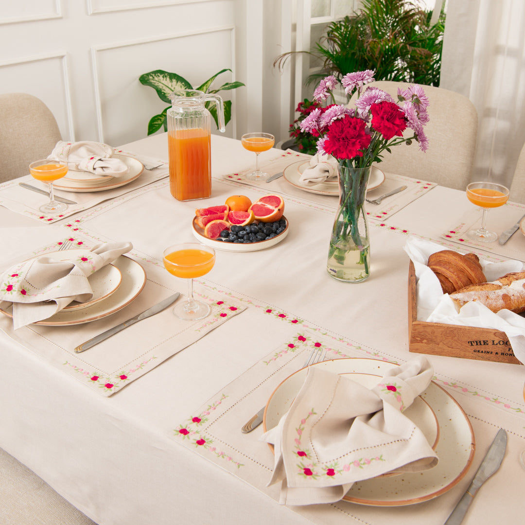 Hillend Embroidered Table Linen Set