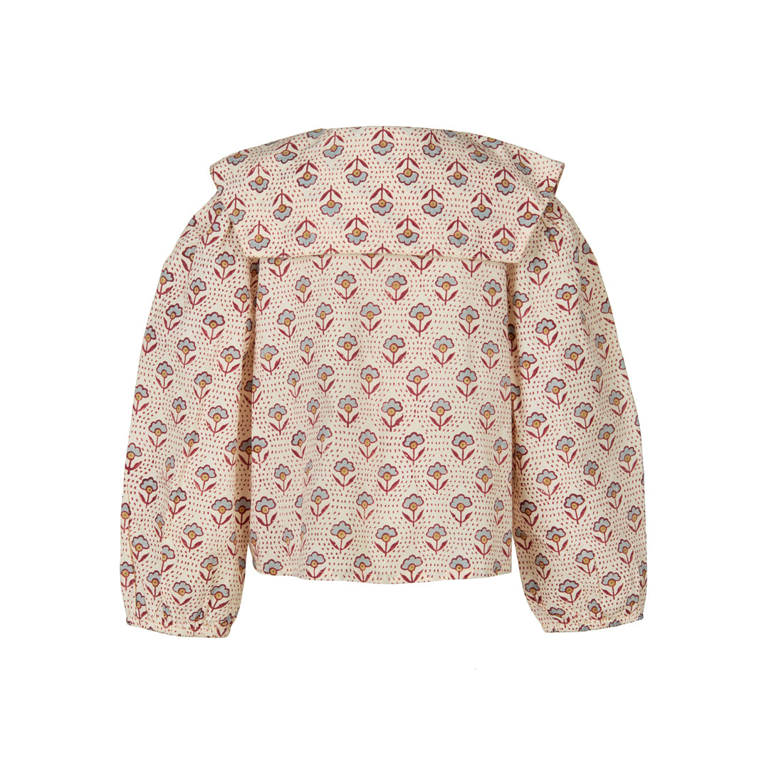 Floral patterned embroidered shirt