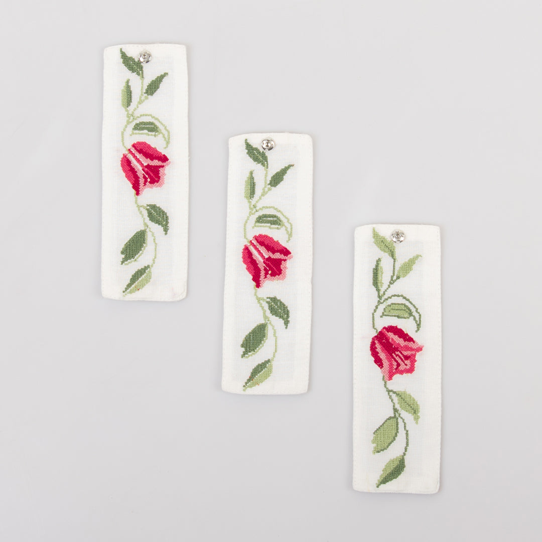 Mokai Embroidered Linen Napkin Rings