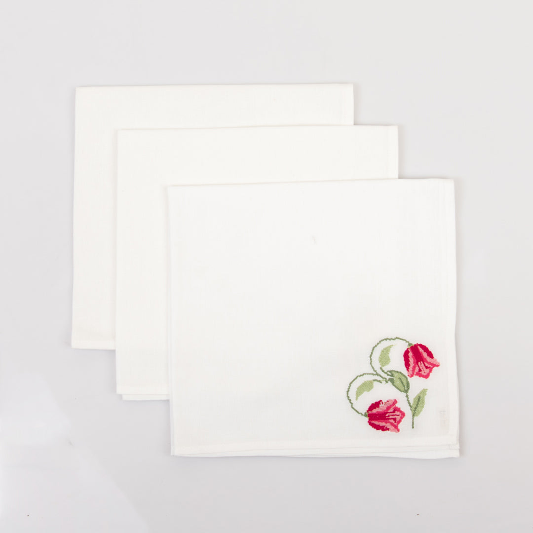 Mokai Embroidered Linen Dinner Napkins