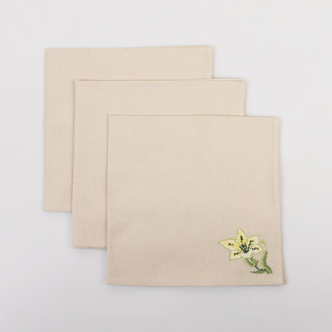 Ferndale Embroidered Linen Dinner Napkins