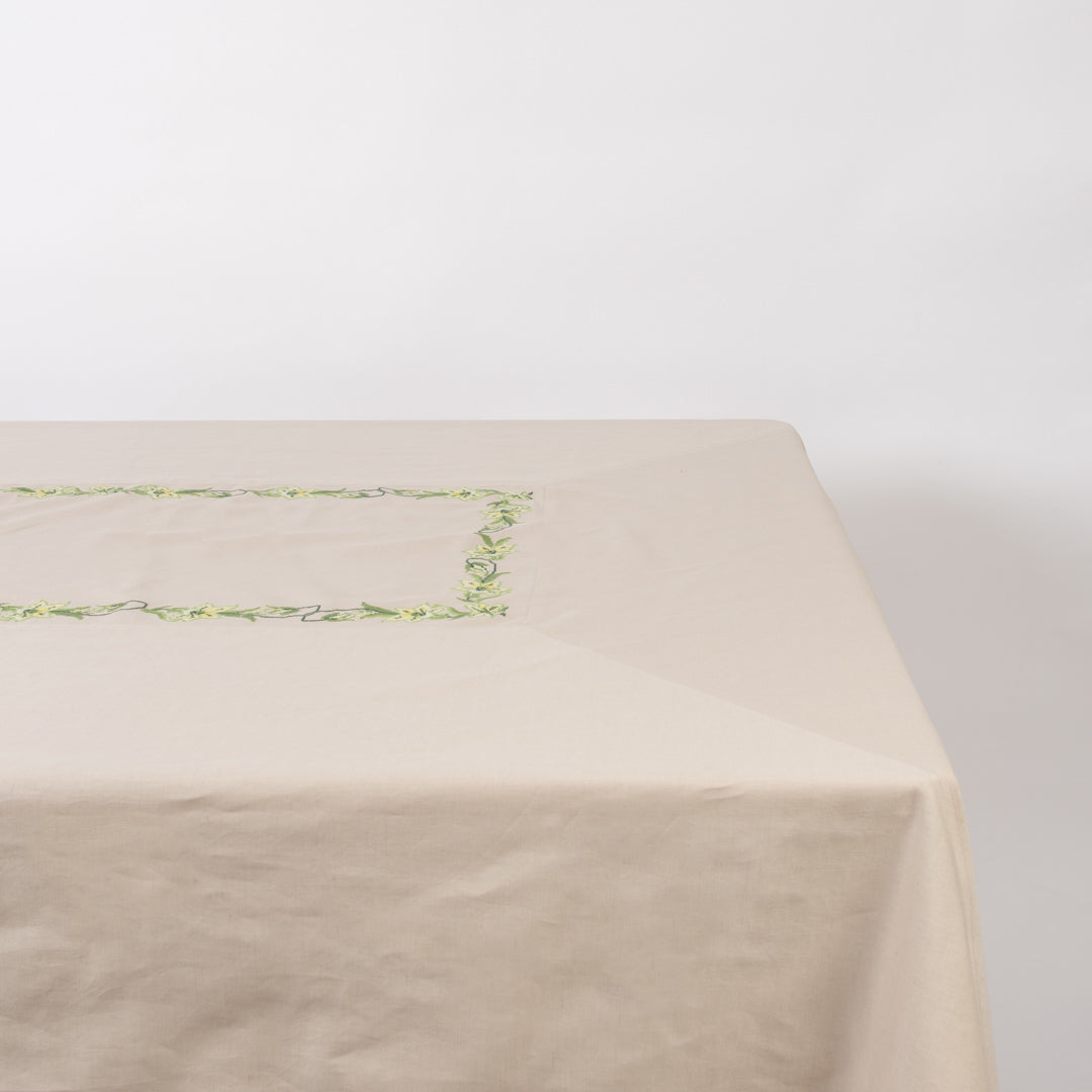 Ferndale Embroidered Linen Table Cloth