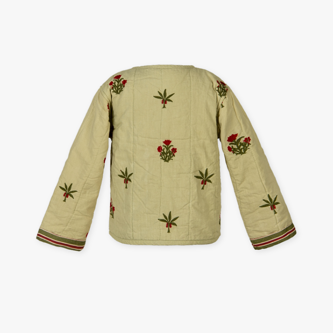 Zavi Cotton Embroidered Quilted Jacket