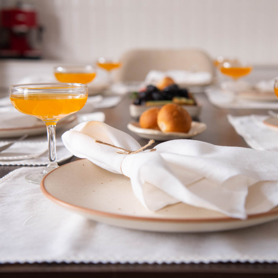 table linen set eggshell