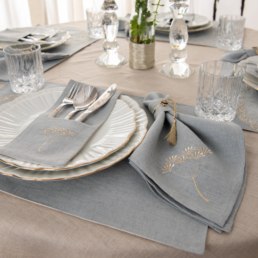 Tokanui Table Line set Aqua Grey