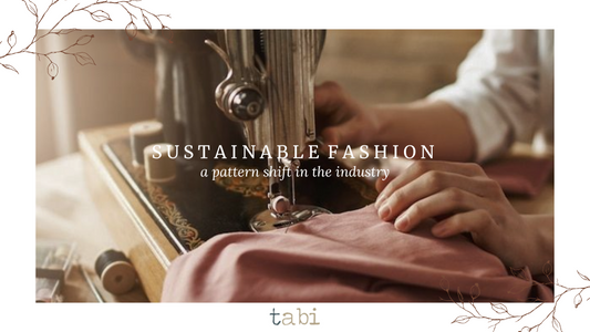 "sustainable fashion," symbolizing the shift towards ethical and eco-friendly clothing.