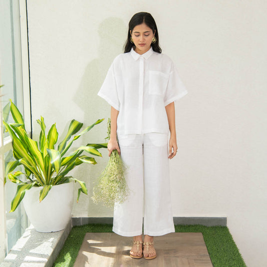 boxy linen shirt