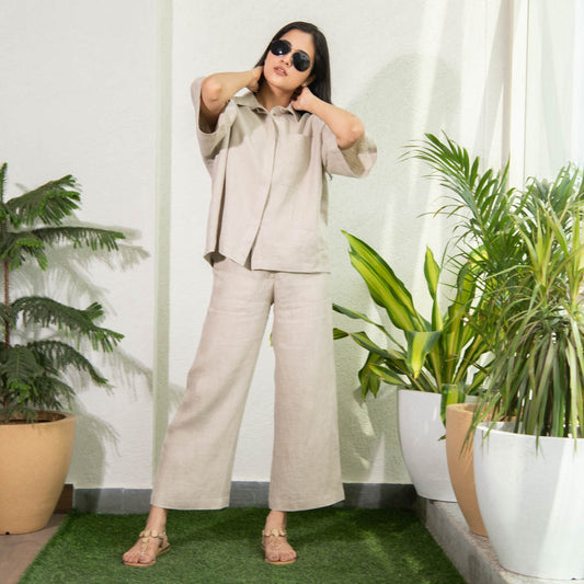 Linen top and pant co-ord set