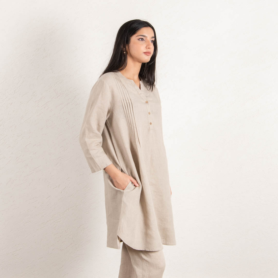 Linen tunic and pant co-ord set