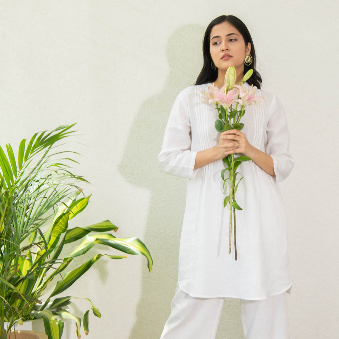 Linen tunic and pant co-ord set