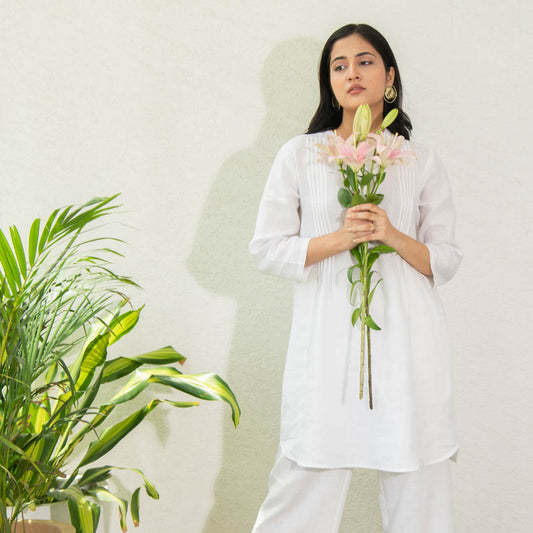 Linen tunic and pant co-ord set