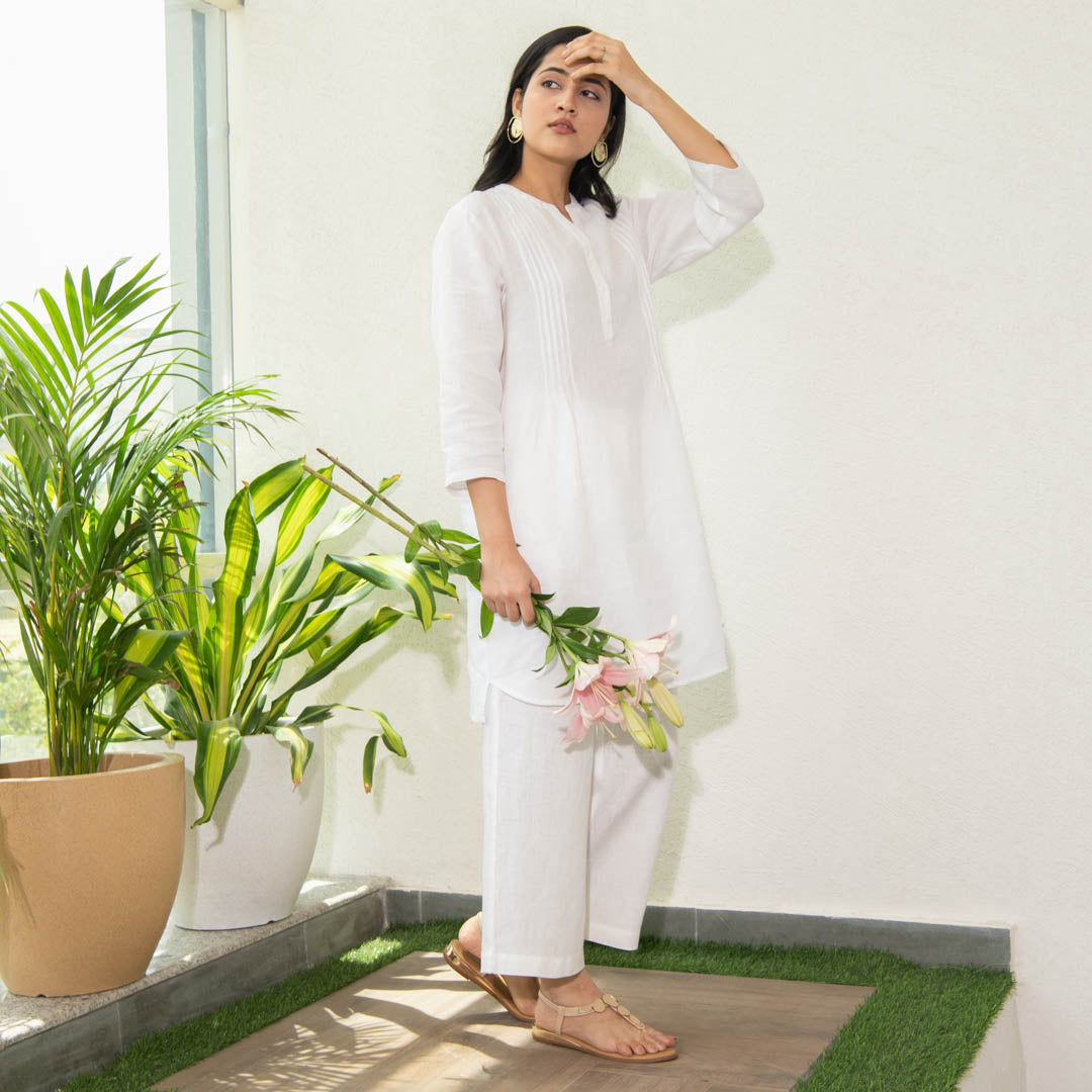 Linen tunic and pant co-ord set