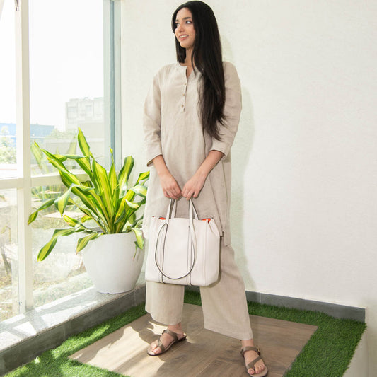 Linen tunic and pant co-ord set