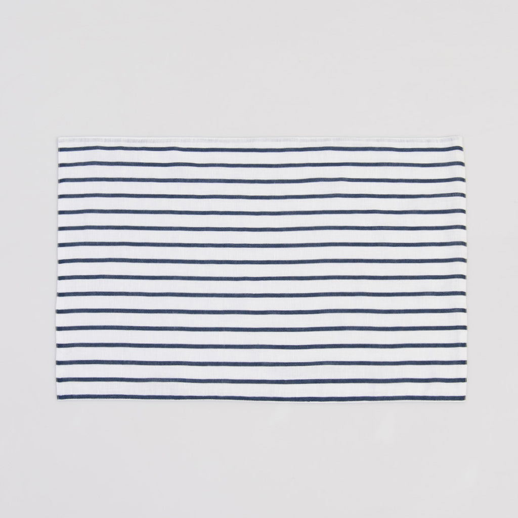 Sailor striped eggshell cotton linen table mats