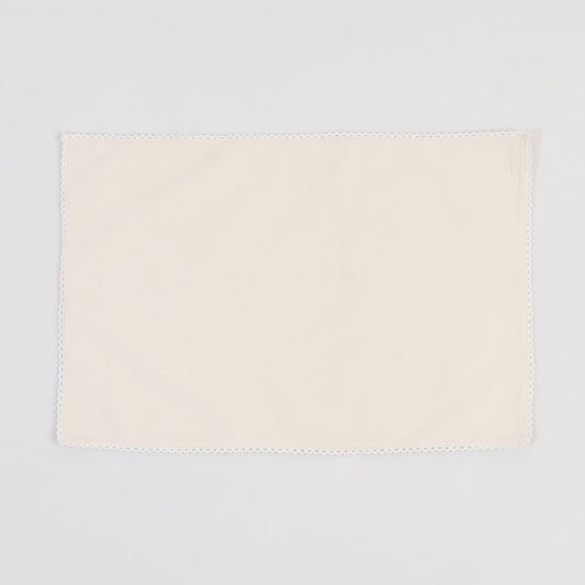 Lace edged sand cotton linen table mats