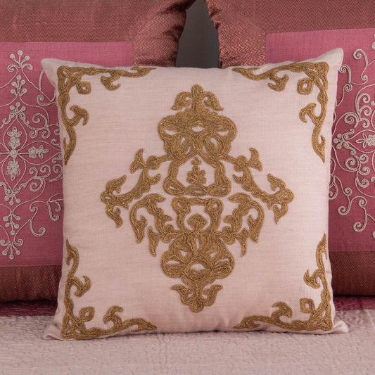 Embroidered Munga Silk Cushion Cover