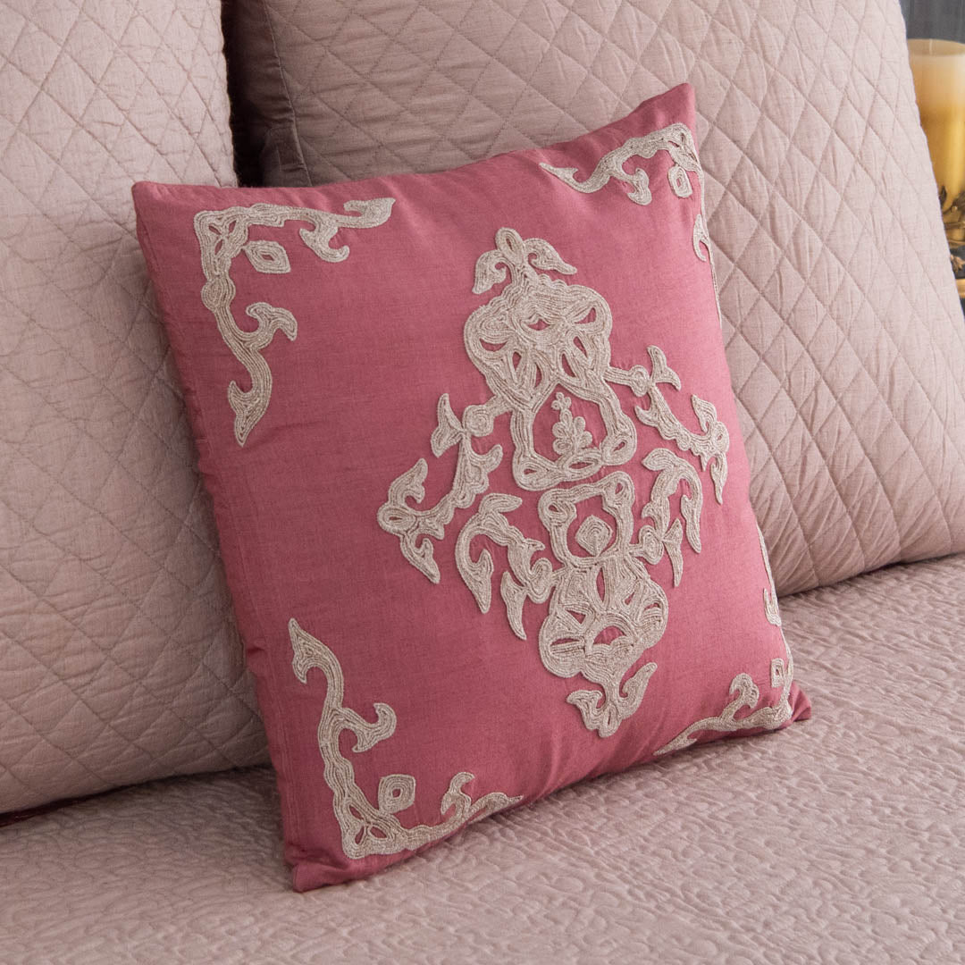 Embroidered Munga Silk Cushion Cover