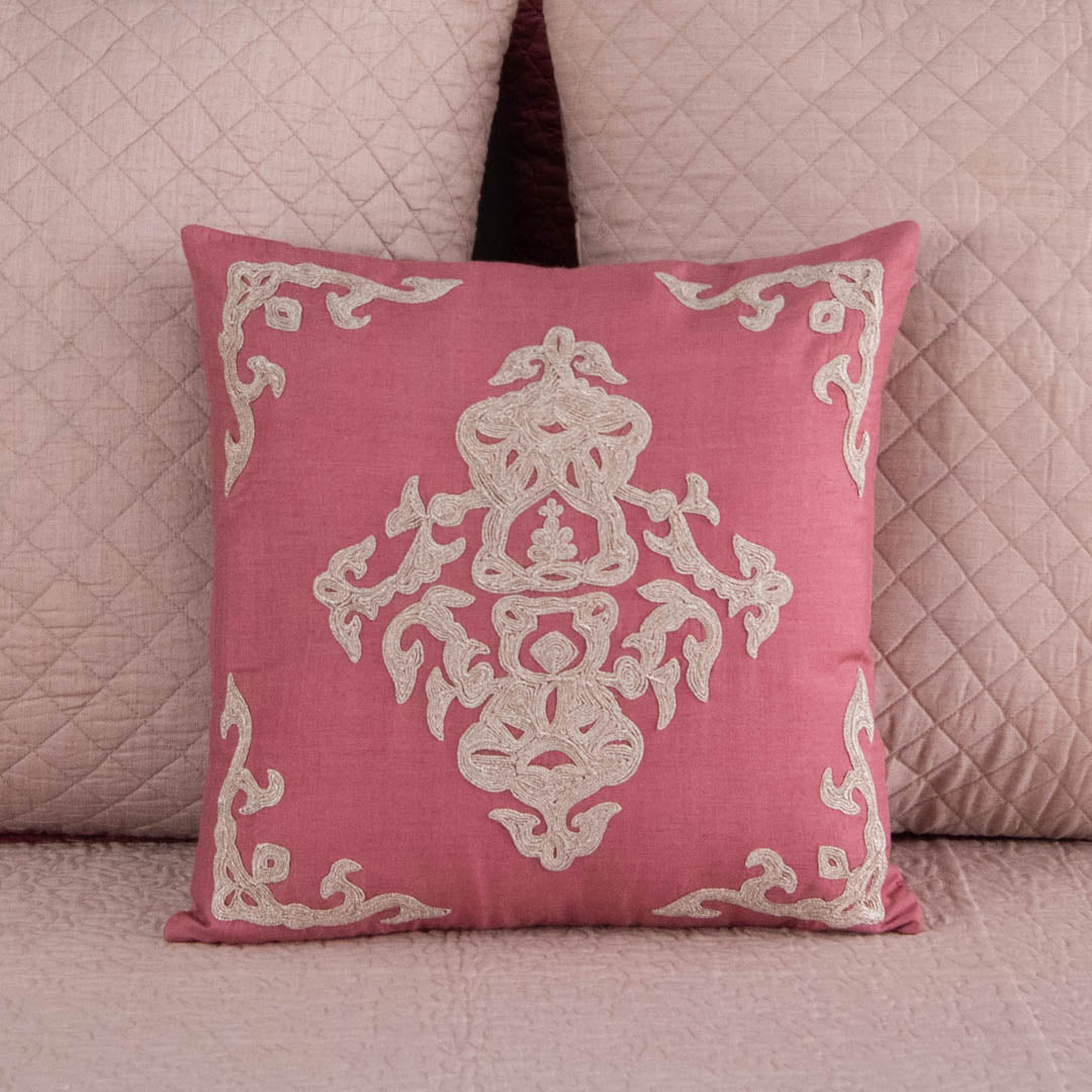 Embroidered Munga Silk Cushion Cover