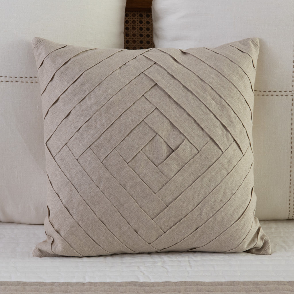 Dausa natural linen pleated cushion cover