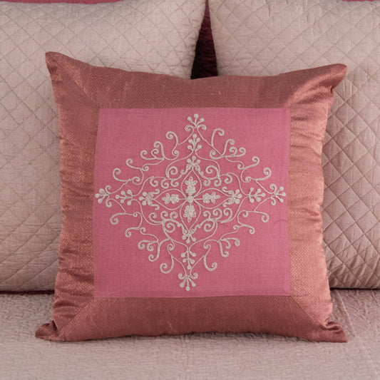 Embroidered Munga Silk Cushion Cover