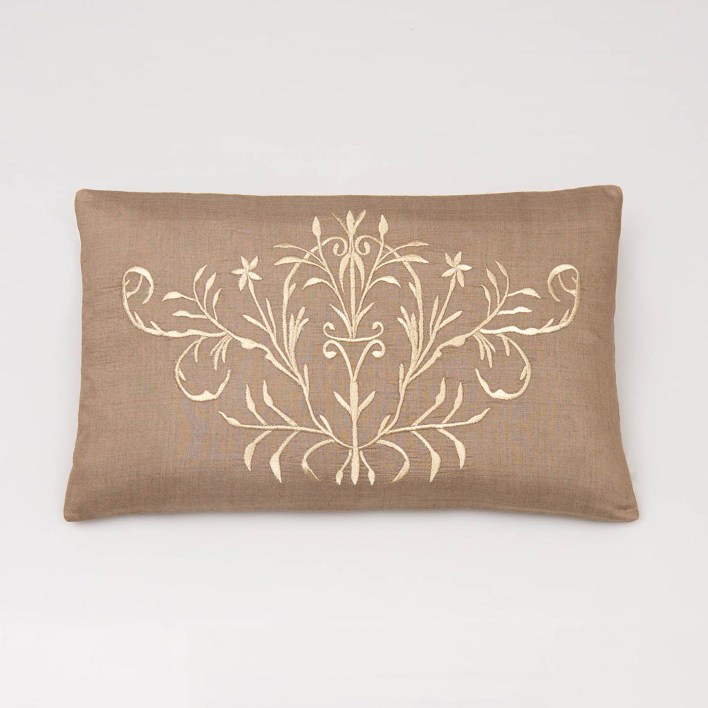 Munga silk cushion cover clay