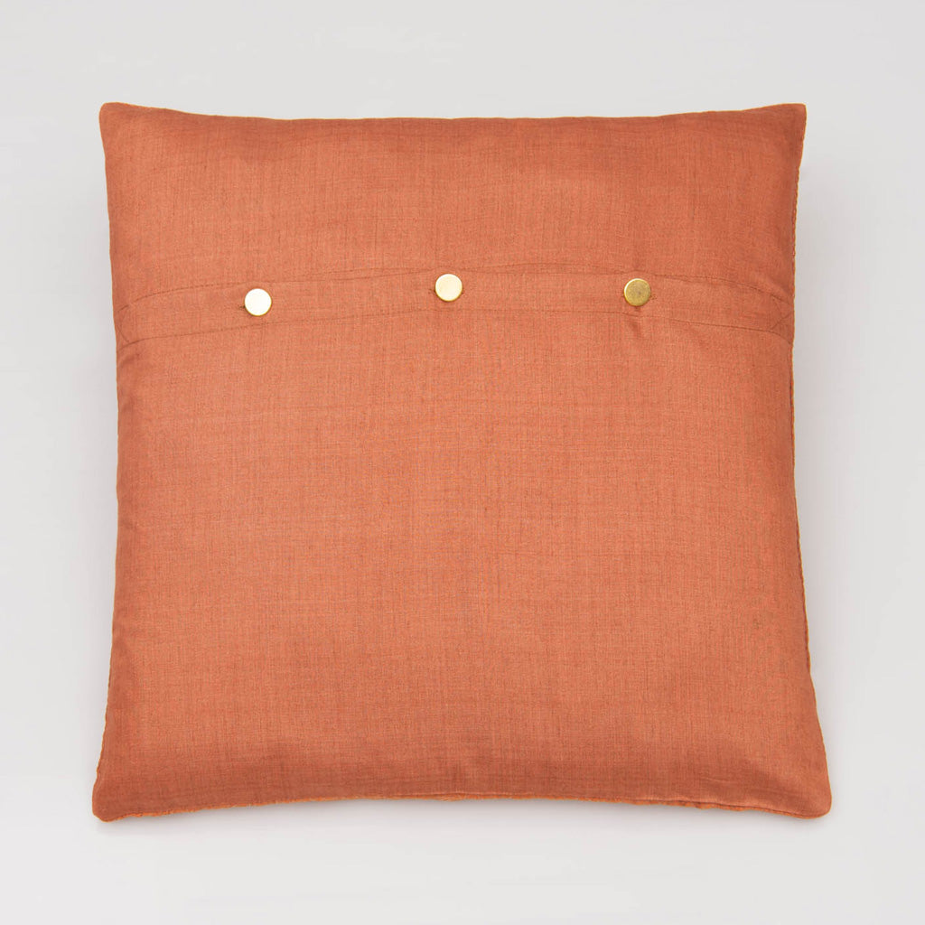 Banarasi silk jacquard cushion cover brick