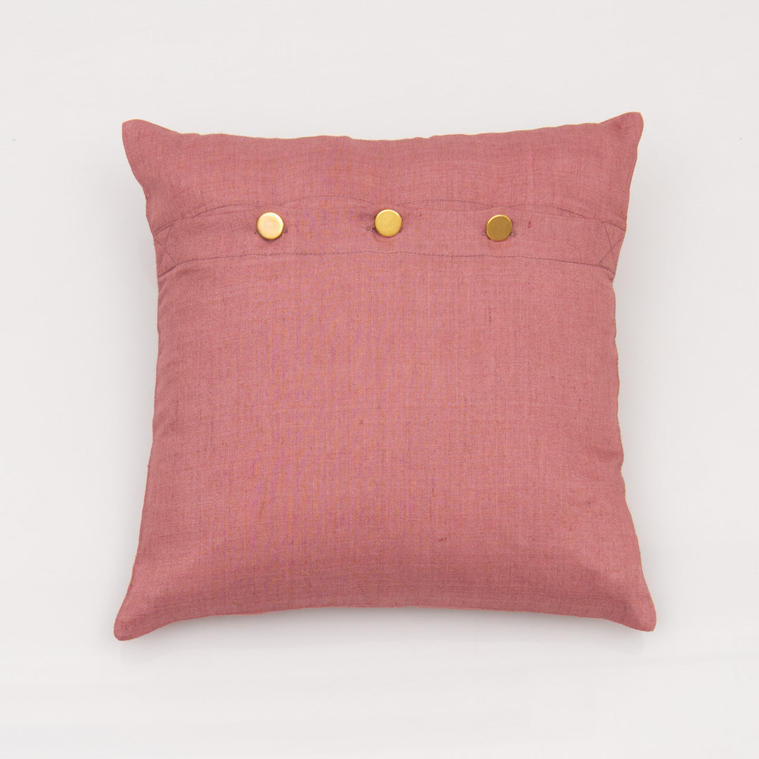 Embroidered munga silk cushion cover 30x30 cms