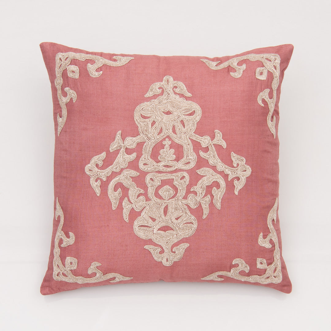 Embroidered Munga Silk Cushion Cover