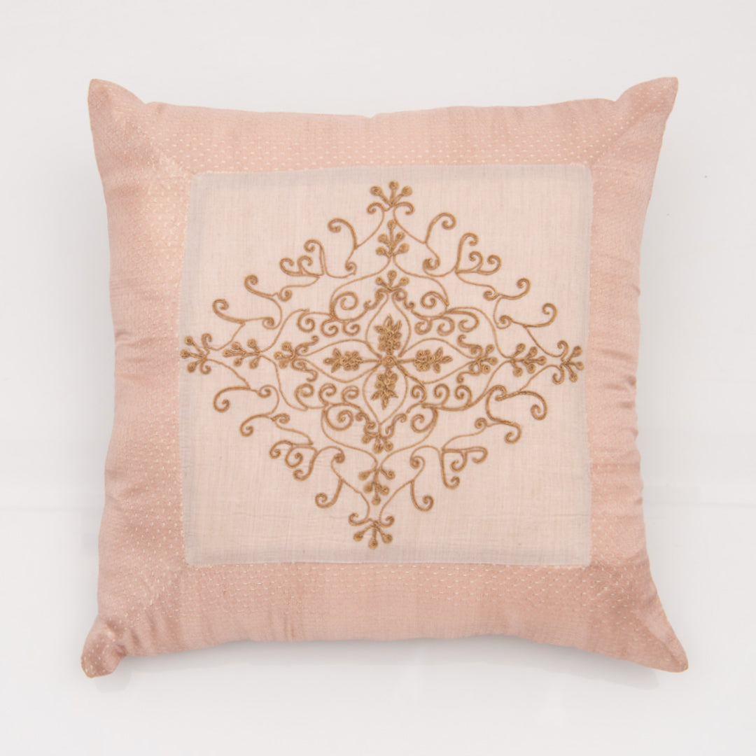 Embroidered Munga Silk Cushion Cover