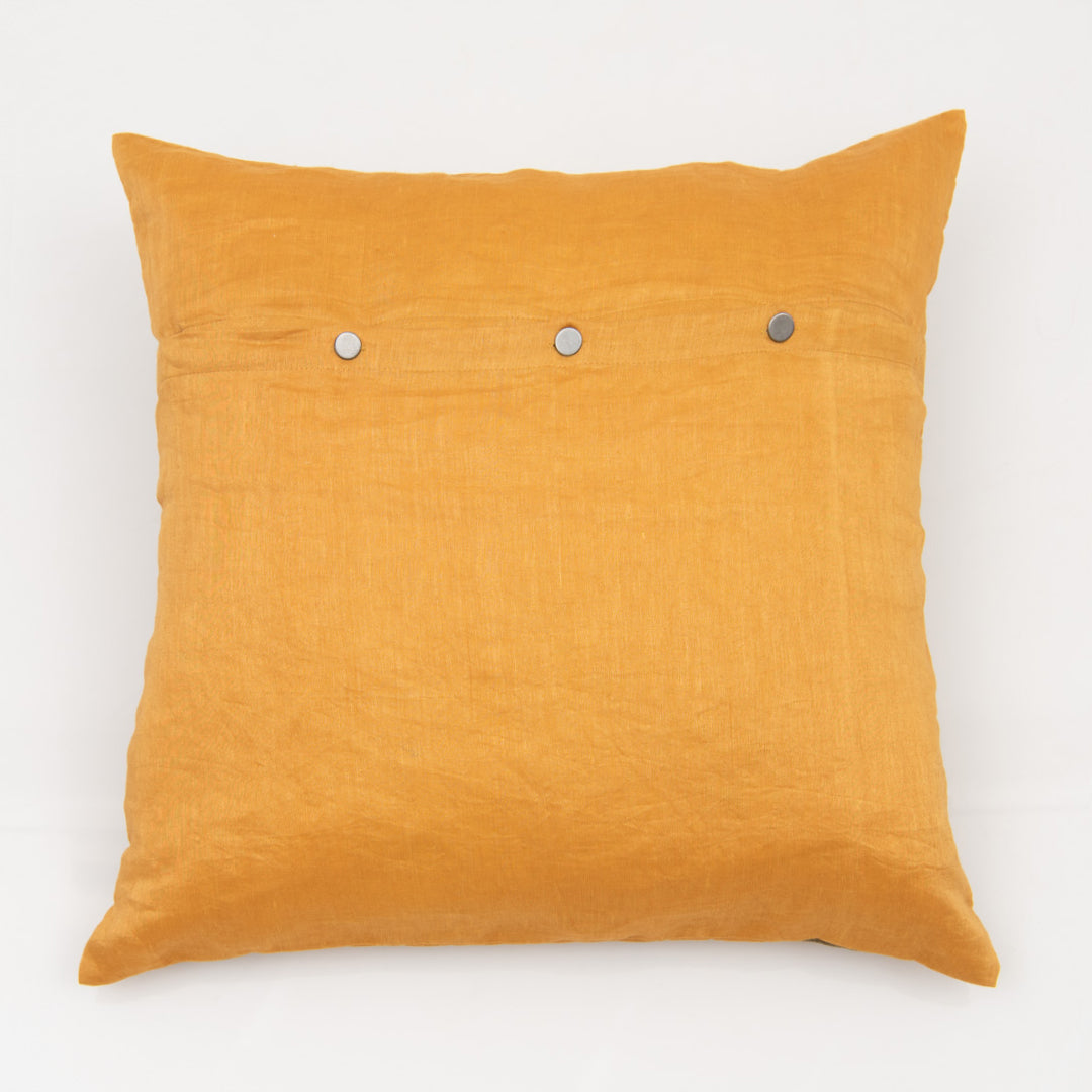 Embroidered silk linen cushion cover