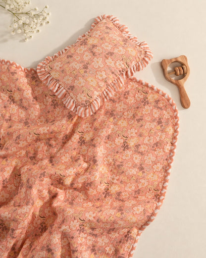 The Basant Botanical Pillow & Quilted Blanket Set