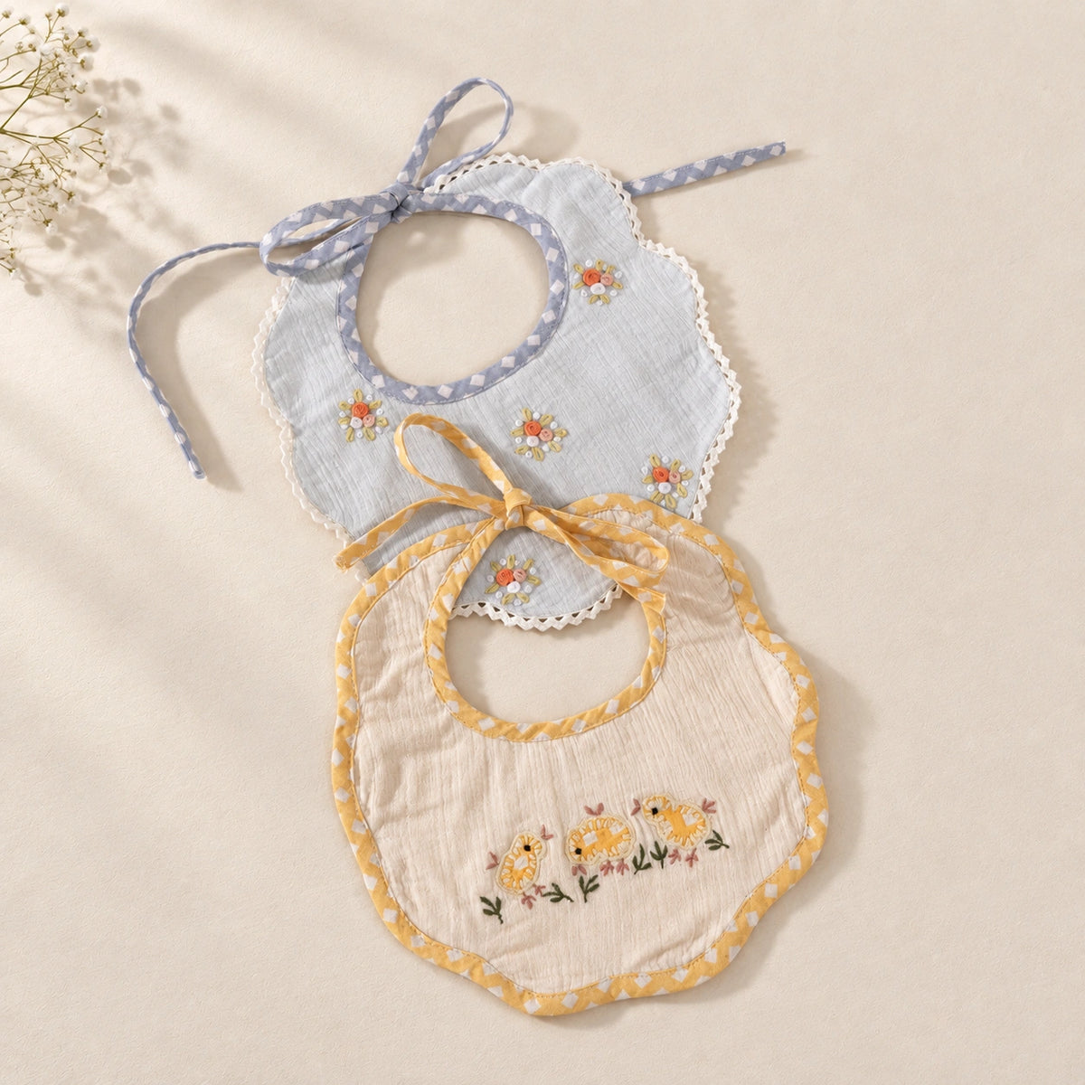 The Prem Hand Embroidered Bib Set of 2