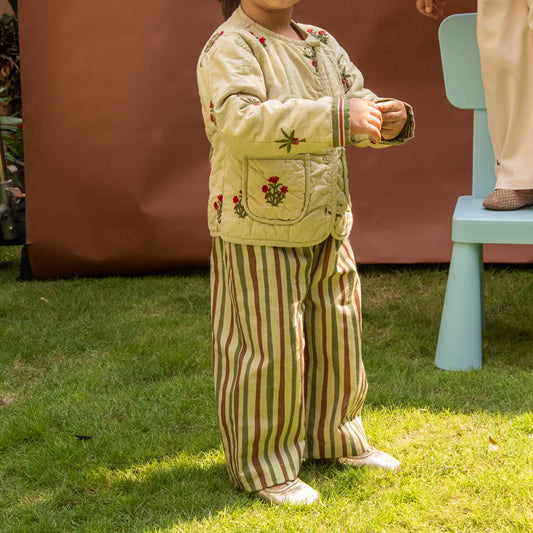 Zavi Cotton Embroidered Quilted Jacket