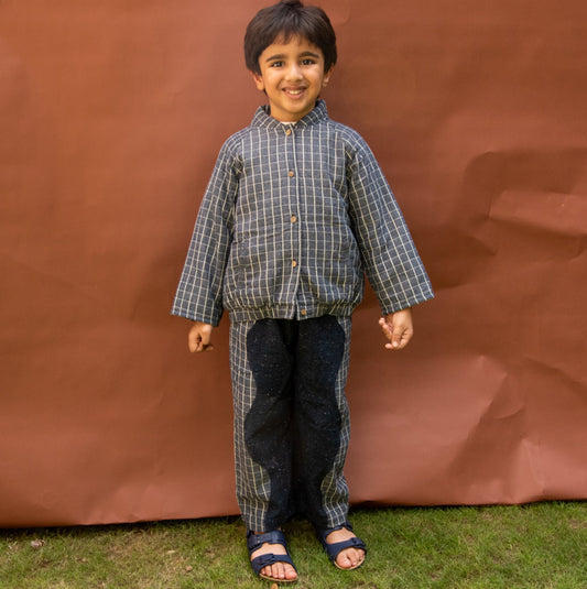 Tasi Cotton Two Tone Pants