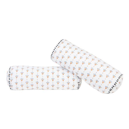 Blue Gold Bolster Cover - Set of 2