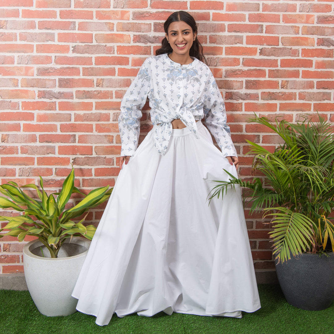 Vaidehi Cotton Poplin Circular Skirt