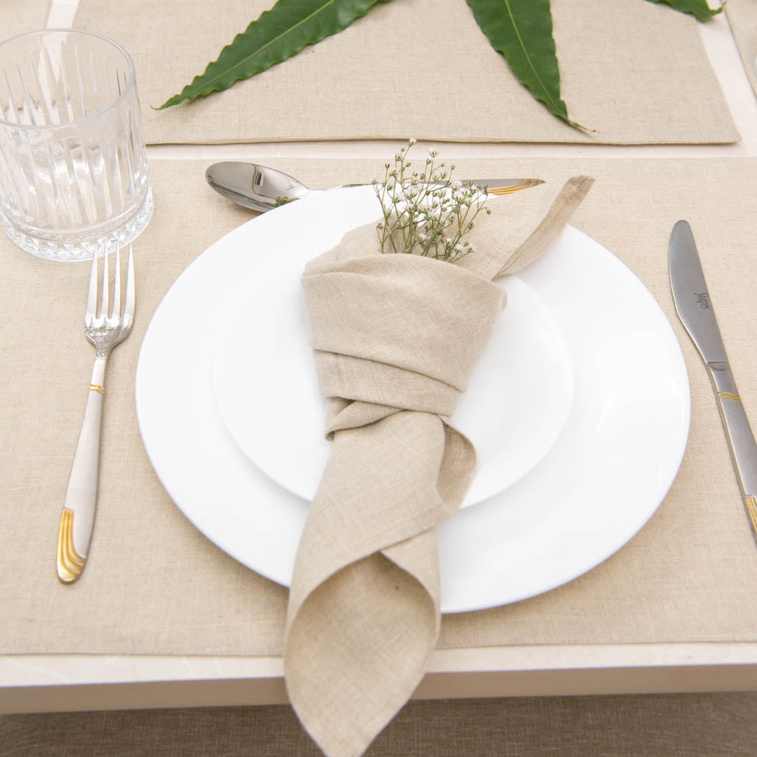 Natural linen napkins