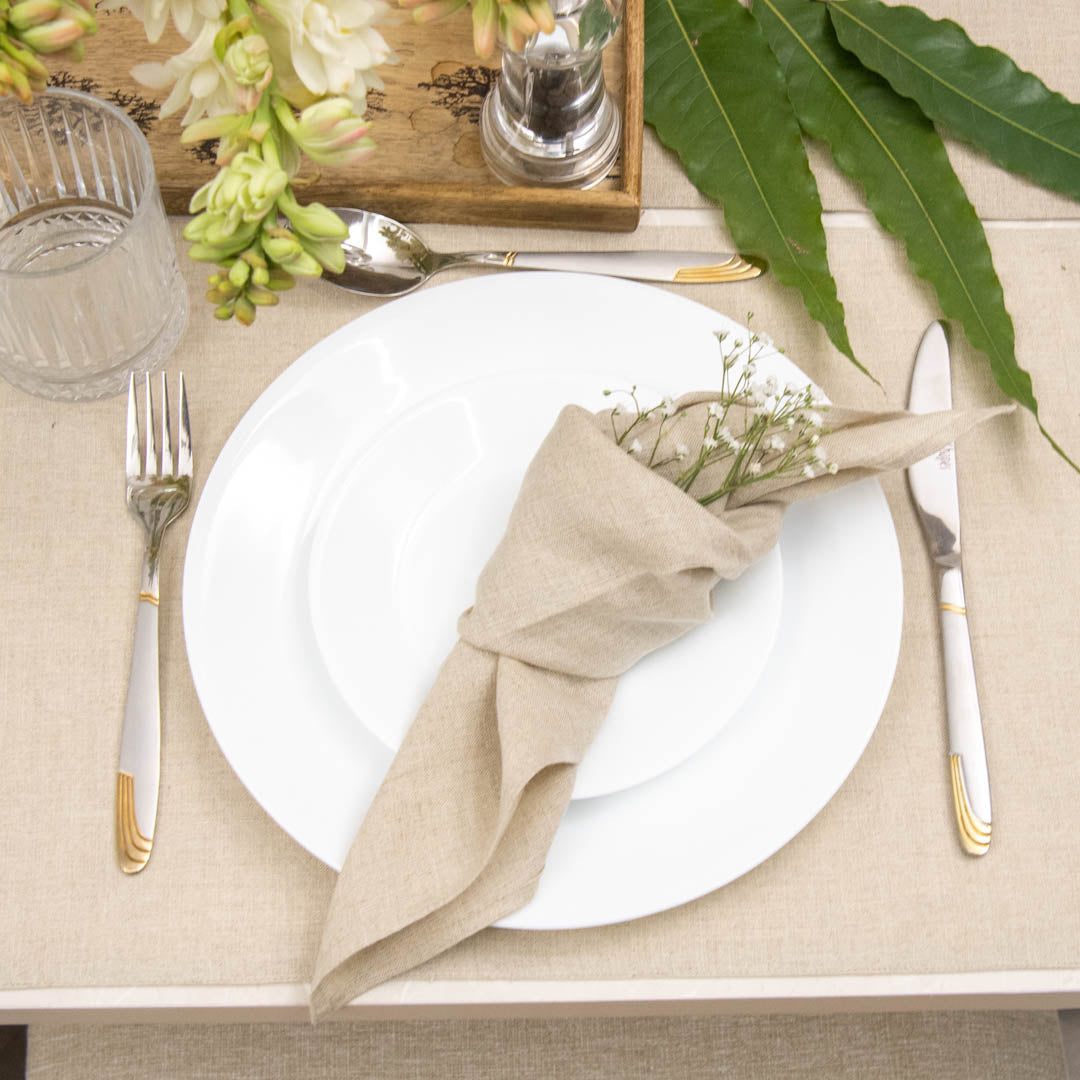 Natural linen table mats