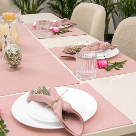 shannon dusty rose table linen set