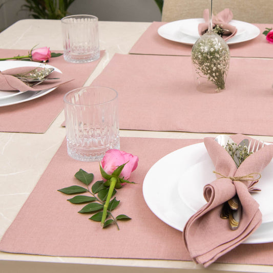 shannon dusty rose table linen set