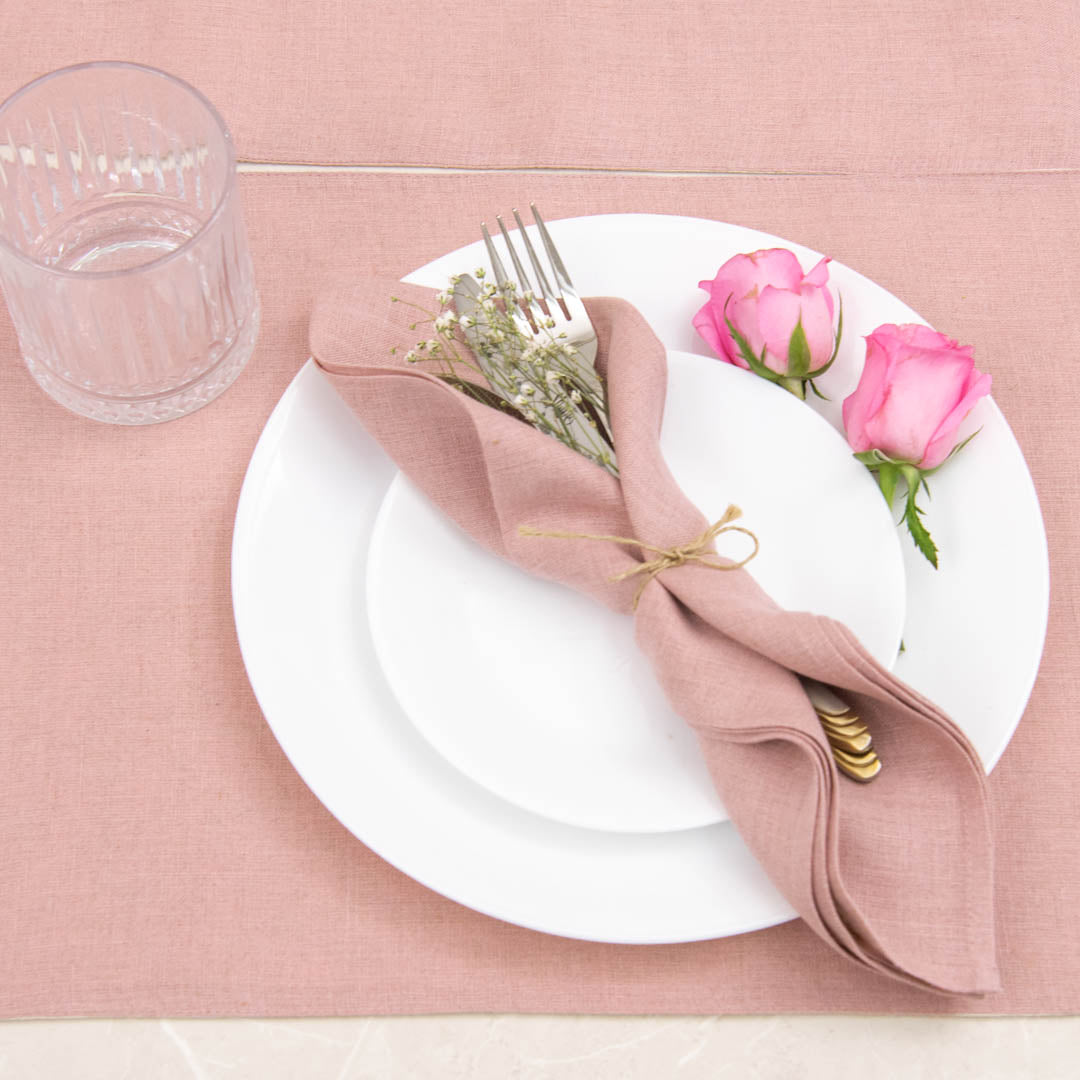 Dusty rose linen napkins