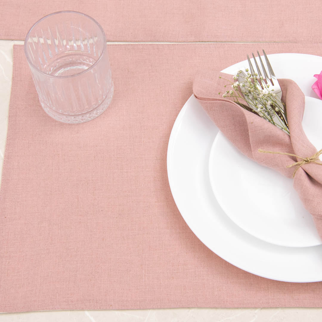 Dusty rose linen table mats