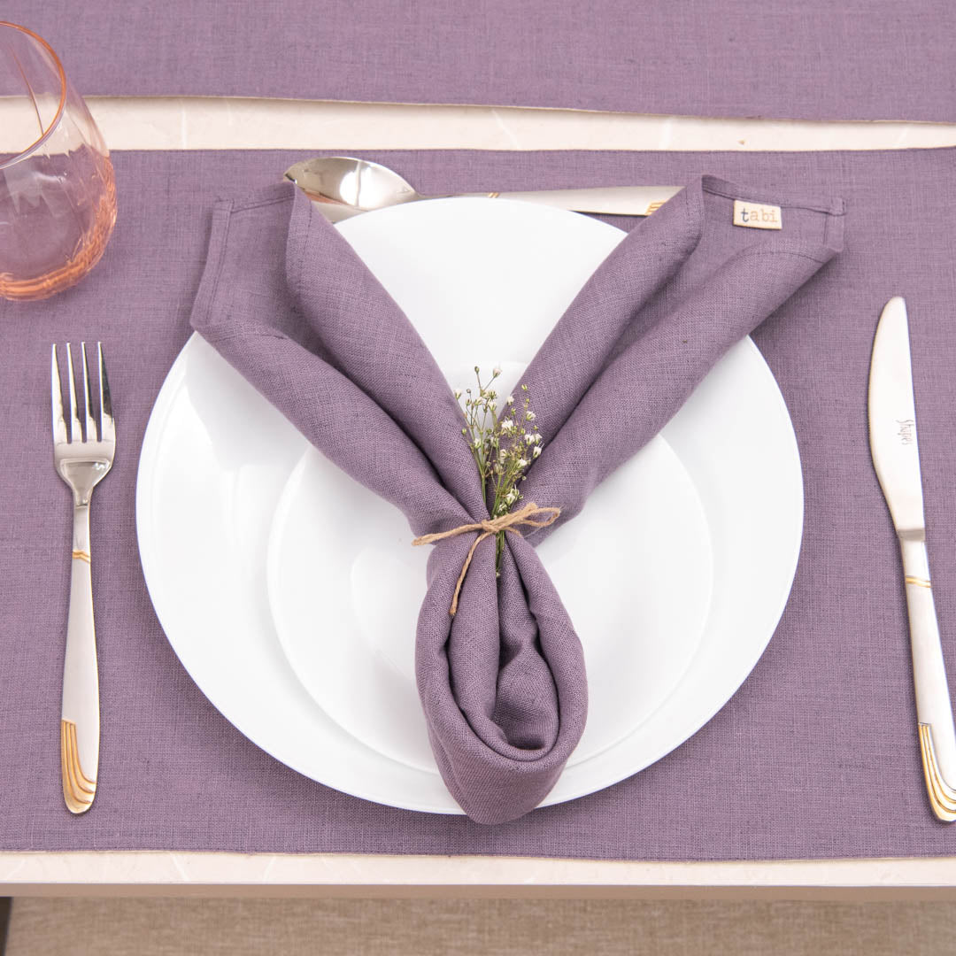 Amethyst smoke linen napkins