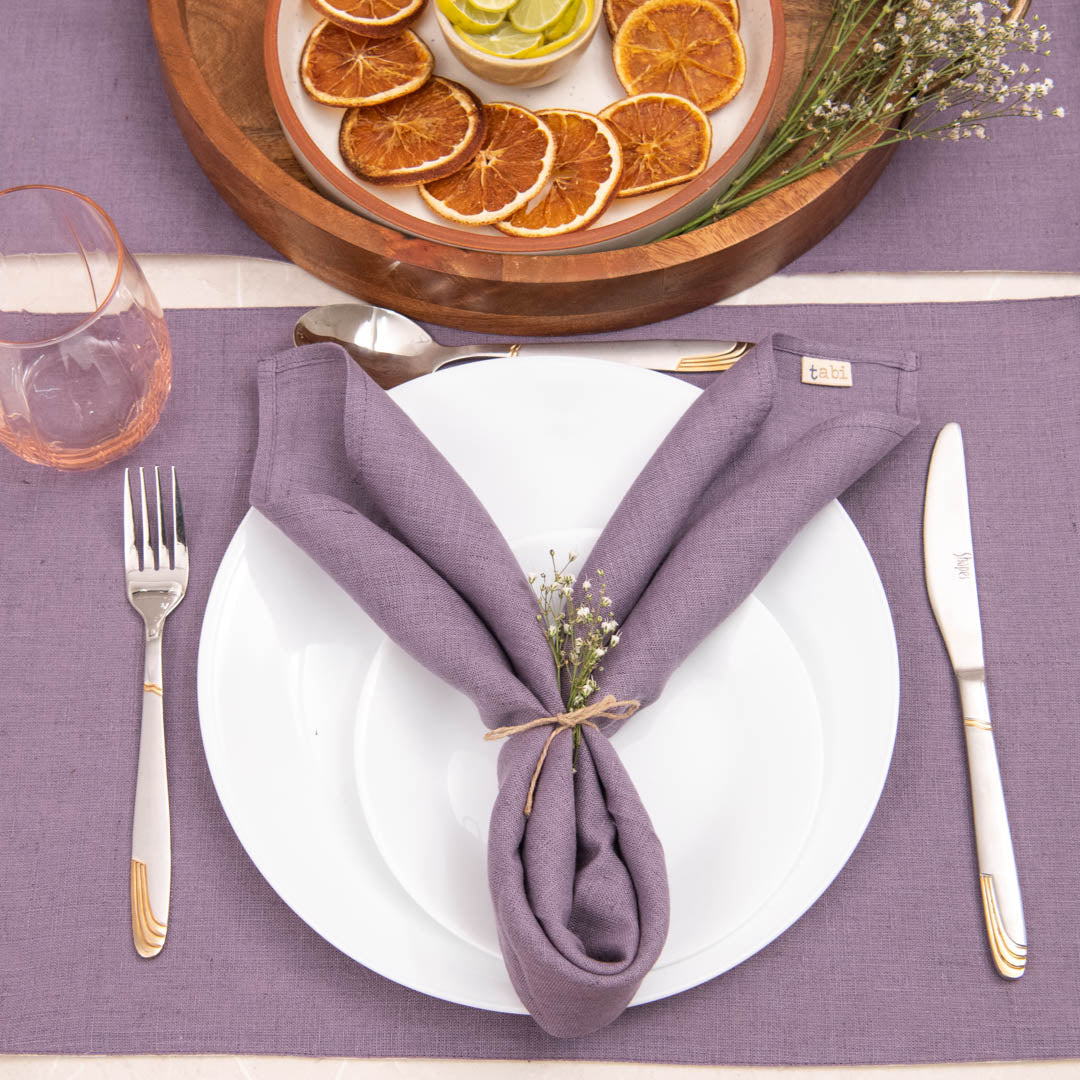 Amethyst smoke linen napkins