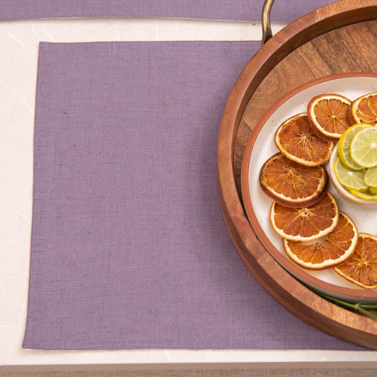 Amethyst smoke linen table mats