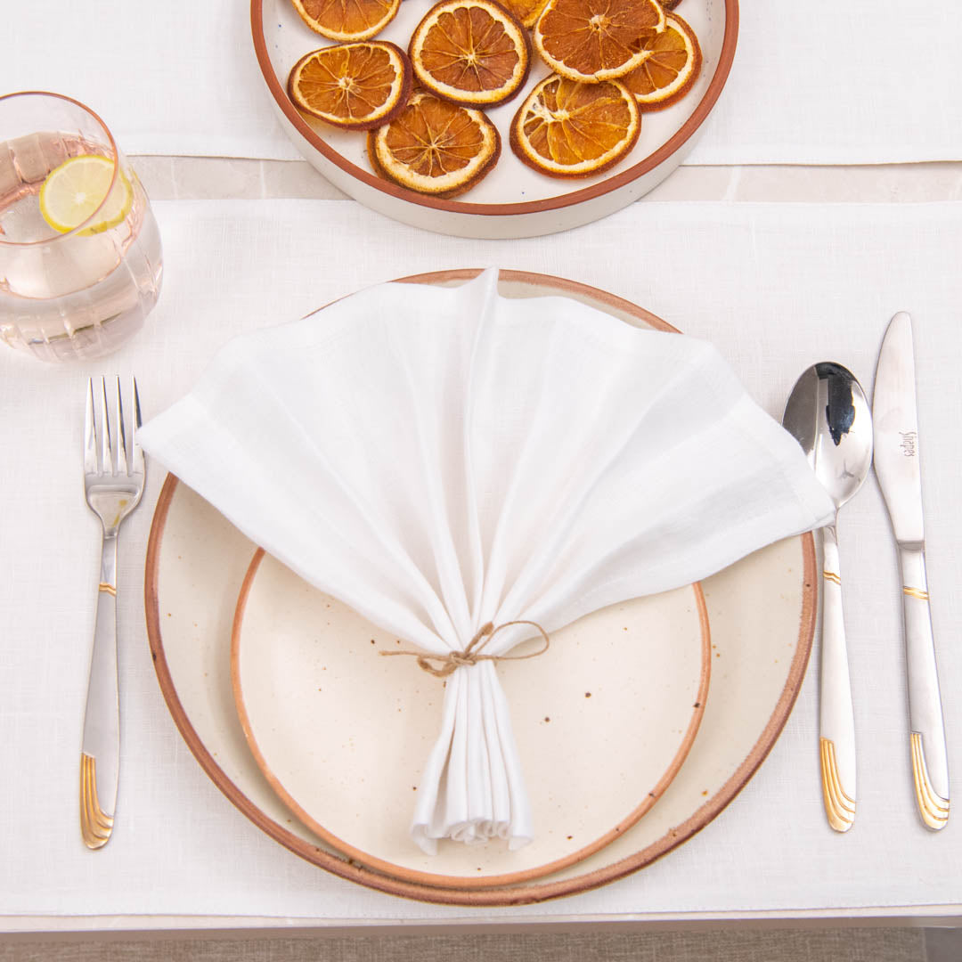 White linen napkins