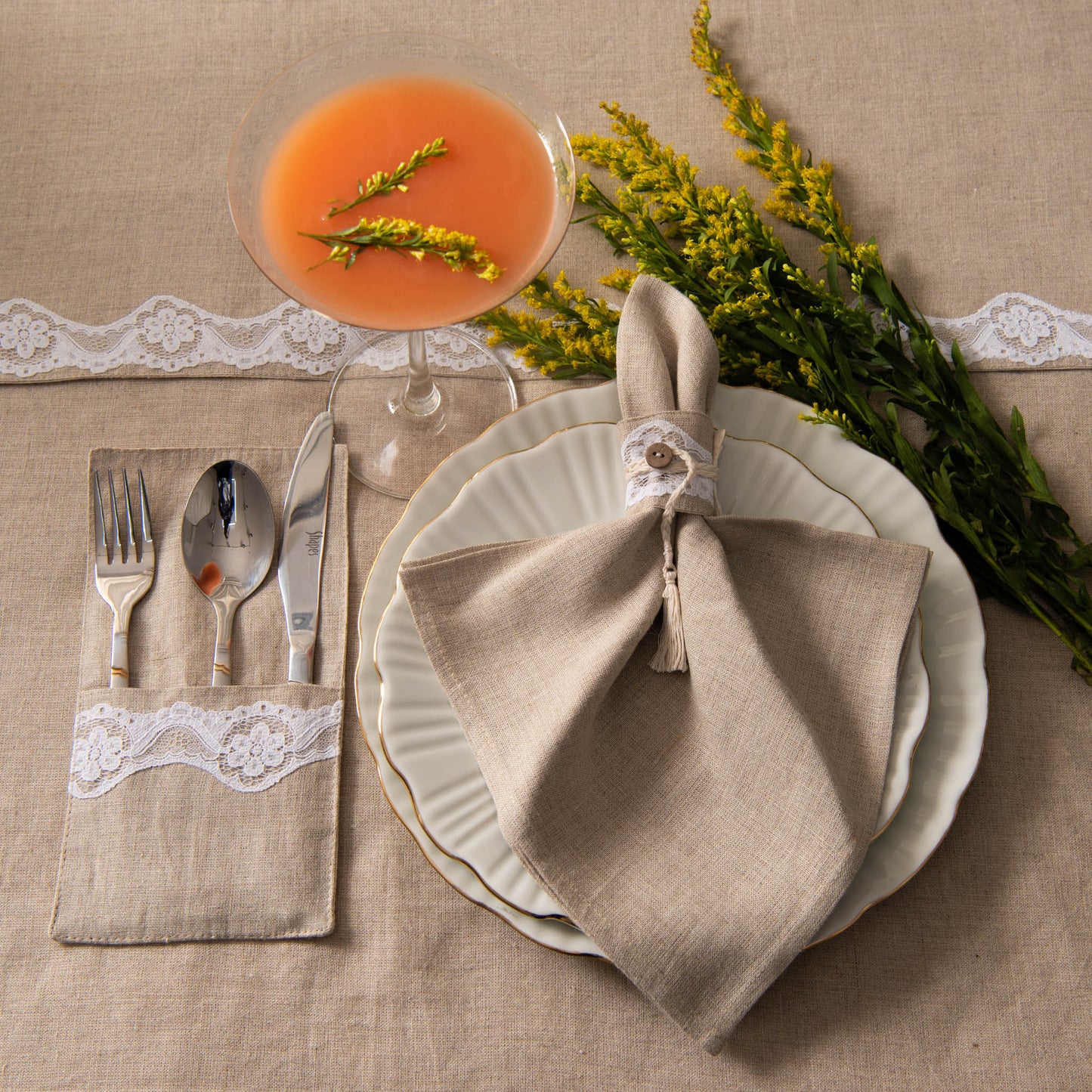 Merino Table Linen Set Natural