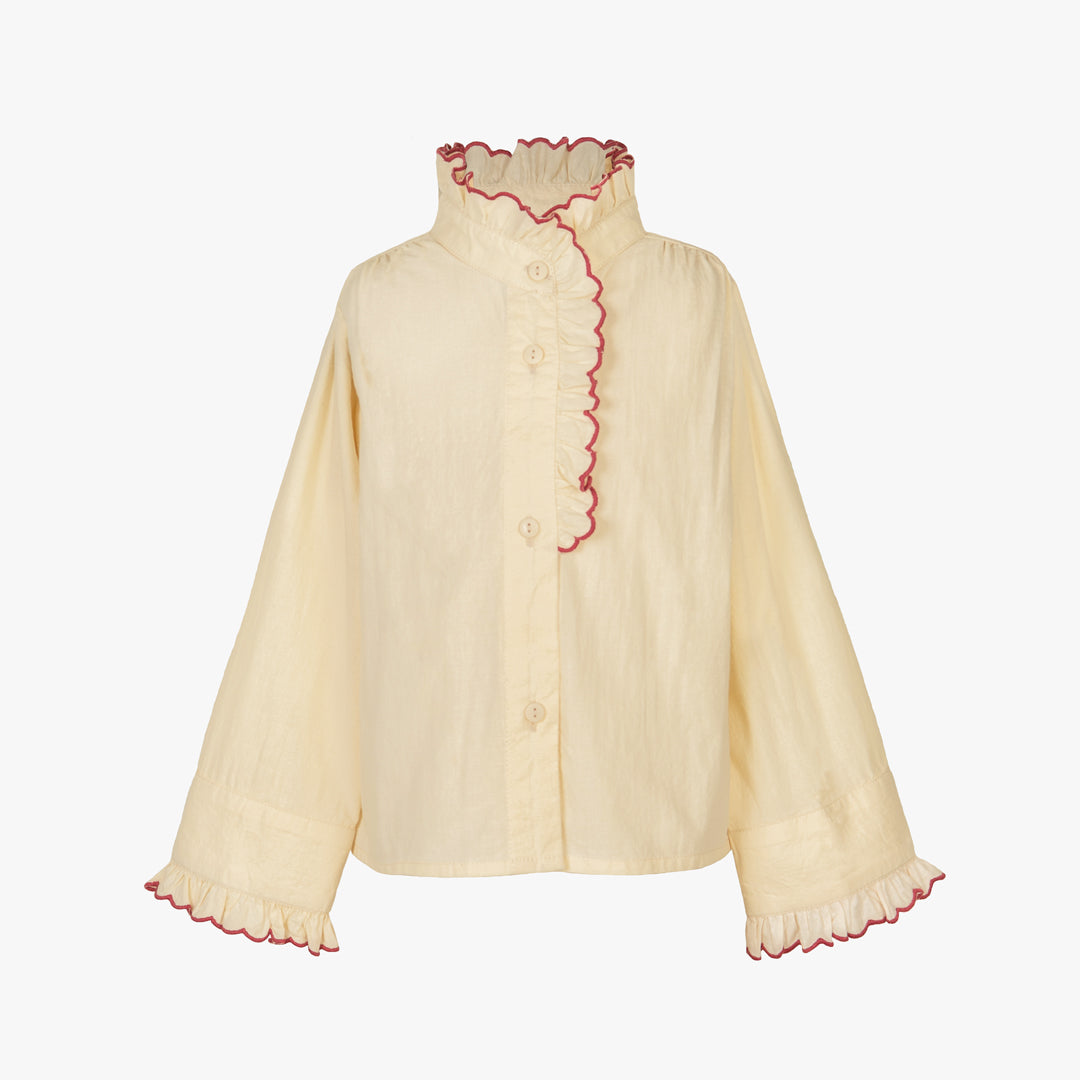 Devika Ruffle Cotton Shirt