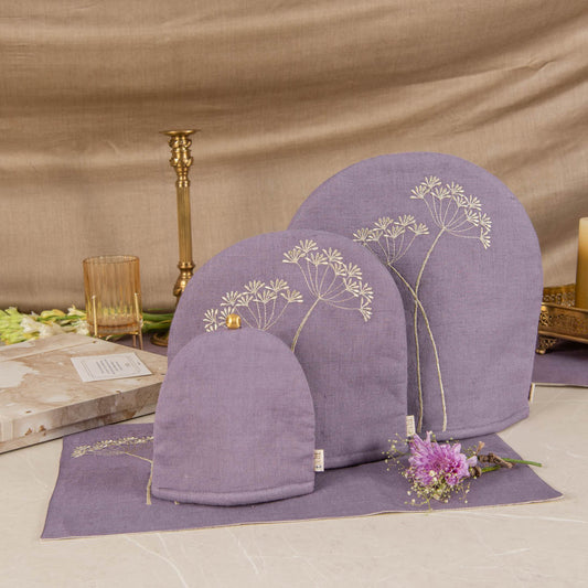 Tokanui Linen Tea Cosy Amethyst Smoke Gift Set